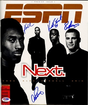 1998 ESPN Magazine Premier Issue Signed By Kobe Bryant, Alex Rodriguez, Eric Lindros & Kordell Stewart